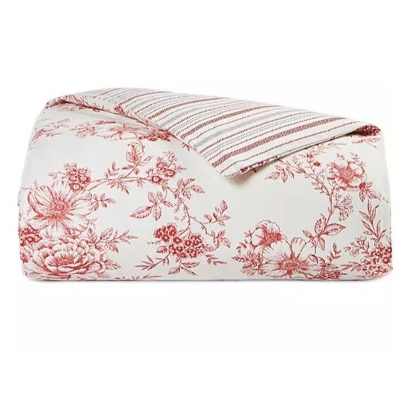 Martha Stewart Twin Flannel Duvet Cover 100% Cotton Reversible Button Closure - Picture 1 of 9